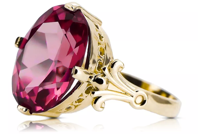 Rubí Oro amarillo de 14 quilates Anillo Joyería vintage vrc369y